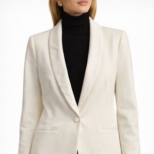 Zara White Tuxedo Blazer